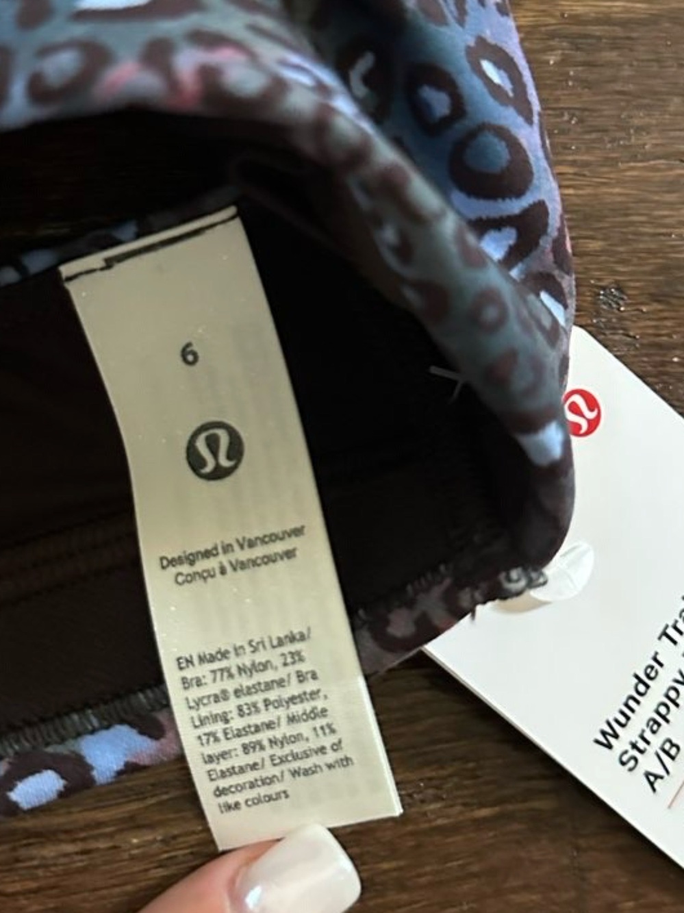 Lululemon Wunder Train Strappy Racer Bra
Light Support, size 6 multi leopard-NWT - Picture 6 of 11